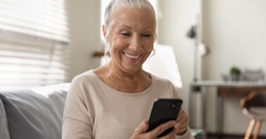 Older woman using a phone
