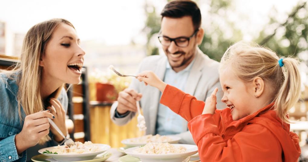Family eating at a restaurant together