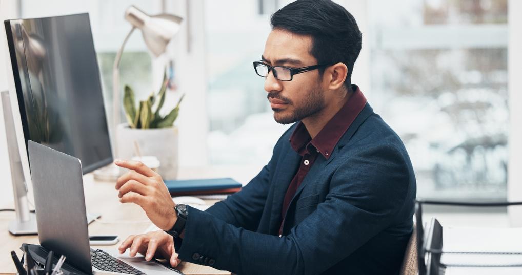 businessman focus on finance spreadsheet
