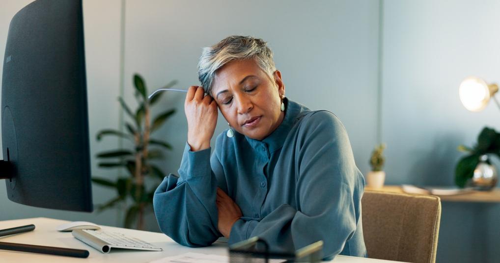 Older woman frustrated