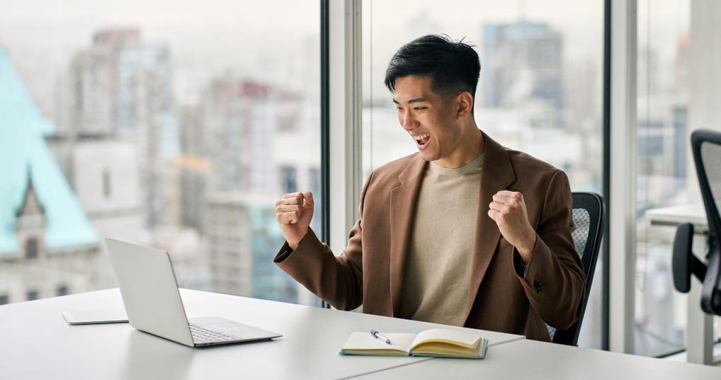 businessman celebrating success