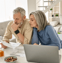 Senior couple planning finances