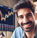 A man happy with the effect of dollar-cost averaging