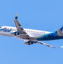Alaska Airlines plane taking off