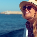 happy woman cruising ship