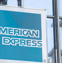 An American Express sign.