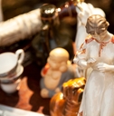antique porcelain woman and other figurines 