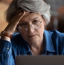 frustrated woman on laptop