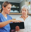 Nurse and senior patient