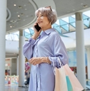 Wealthy senior woman in a shopping mall