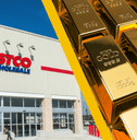 A Costco storefront and gold bars