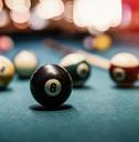 8 ball on a pool table