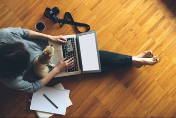 Woman using computer