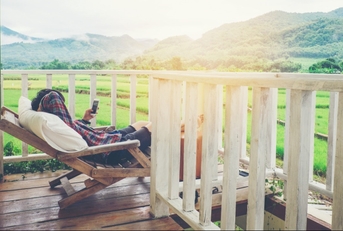 Young man enjoying weekend