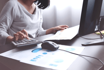 Woman using Credit Karma Tax