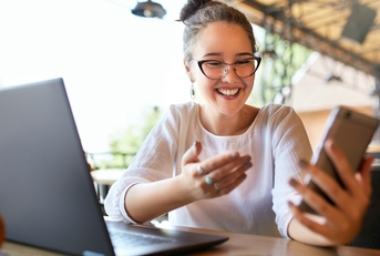 Woman using smartphone