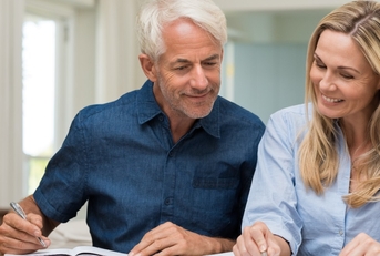 couple talking about investments