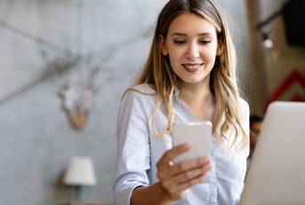 Woman reviewing investments