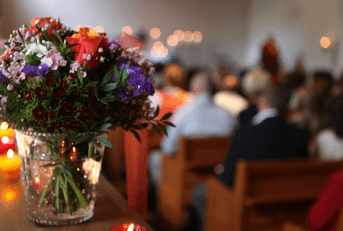 Funeral service and flowers