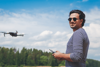 man with drone