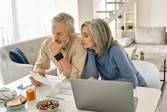 Senior couple planning finances