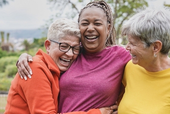 Senior women laughing