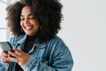 Woman looking at phone