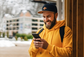 Man looking at phone