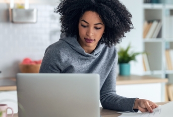 Woman working on computer