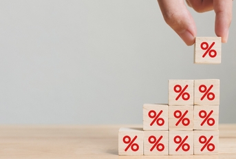 Interest rate financial and mortgage rates concept