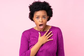 african american woman surprised and shocked