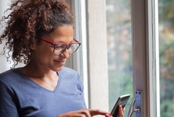 Woman looking at phone