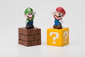 Mario and Luigi on blocks