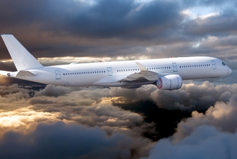 airplane over the clouds