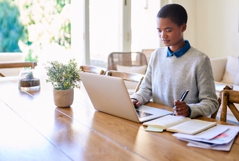 entrepreneur working from home