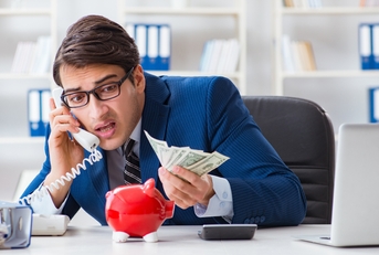 businessman thinking about his savings during crisis