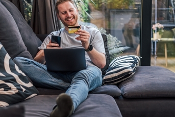 A man working on repairing his credit score
