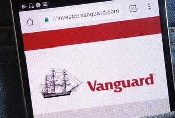 Vanguard website displayed on smartphone