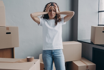 A frustrated, young homeowner