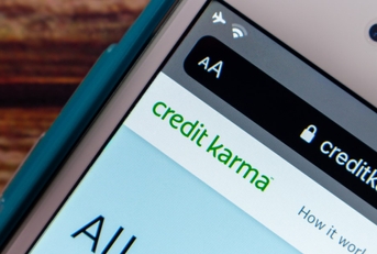 credit karma website on smartphone 