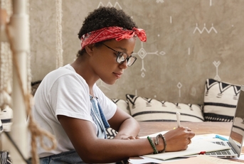 Small business owner making a plan