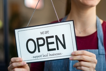 A woman opening a small business