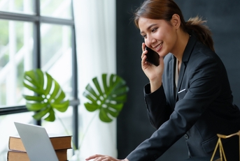 Lawyer talking on phone