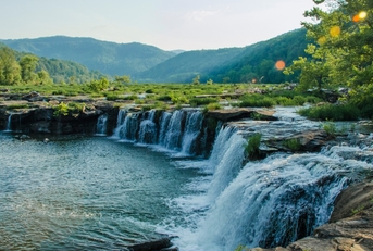 A view of waterfalls in West Virginia