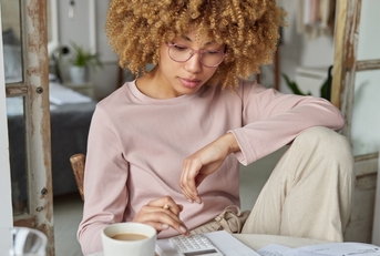 african american woman managing budget