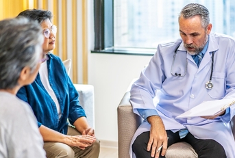 Doctor elaborating on patient's health condition