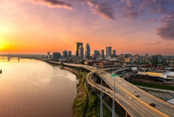 Kentucky from drone at sunrise