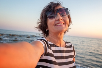 mature woman  makes selfie