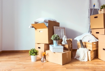 packages waiting at new house