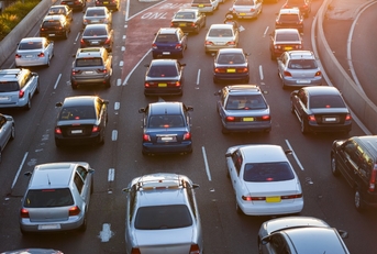 cars driving in traffic